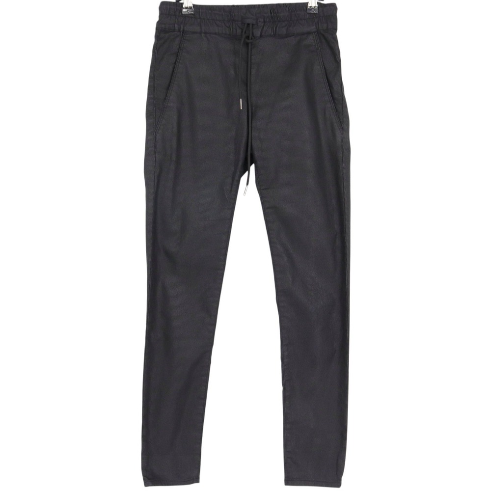 Bevy Flog Shely Pants Black Textured Drawstring Women's Size 24 Joggers
